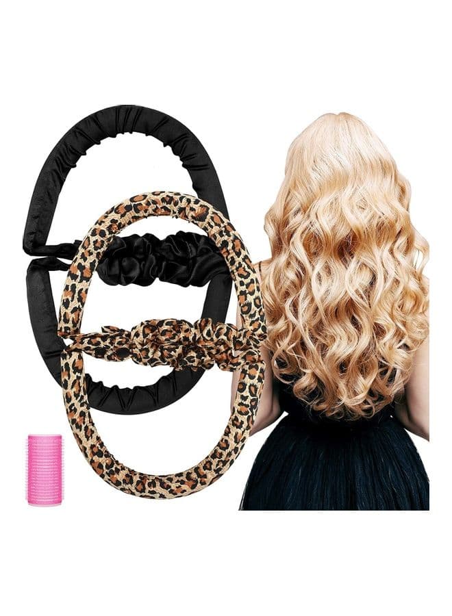 2-Piece Heatless Curlers Brown/Beige/Black