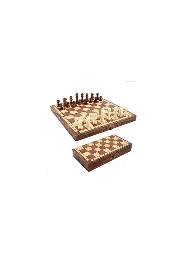 Crafted Wooden Chess Set Board