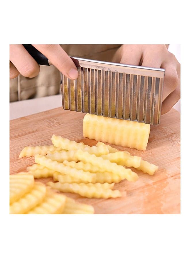 Stainless Steel Crinkle Wavy Slicer Silver/Black