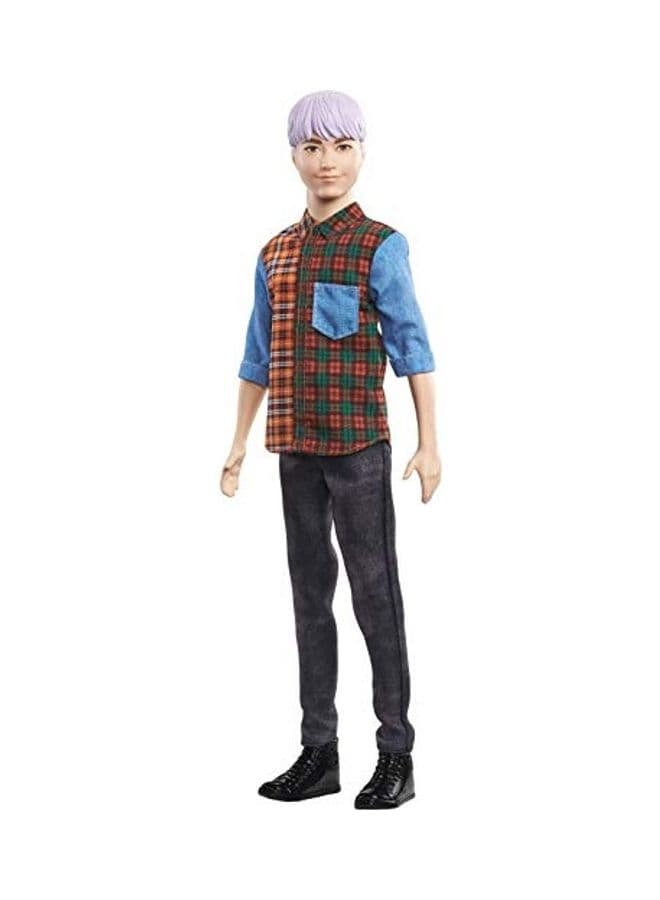 Ken Fashionistas Doll With Sculpted Purple Hair Wearing 2 x 4 x 12.5inch