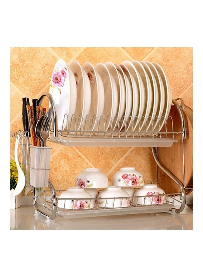 Stainless Steel Kitchen Rack Silver 43x25x38cm