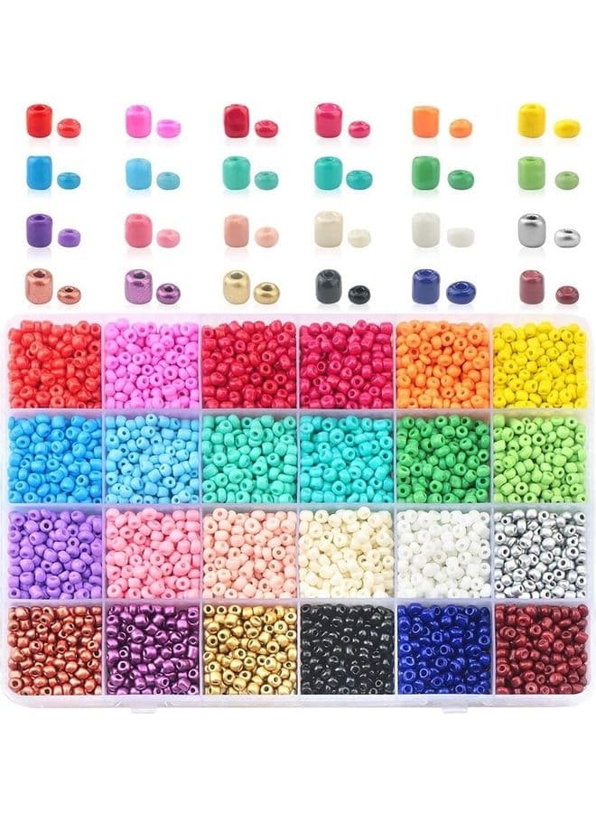 6000-Piece Opaque Glass Seed Beads Kit