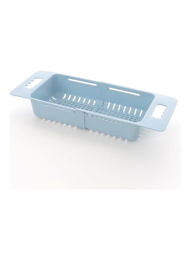 Kitchen Plastic Storage Drain Rack Blue 38 x 18.5 x 8cm