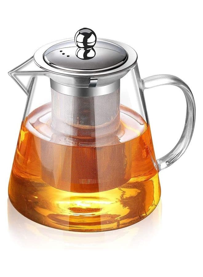 Glass Infuser Teapot Clear/Silver 950ml