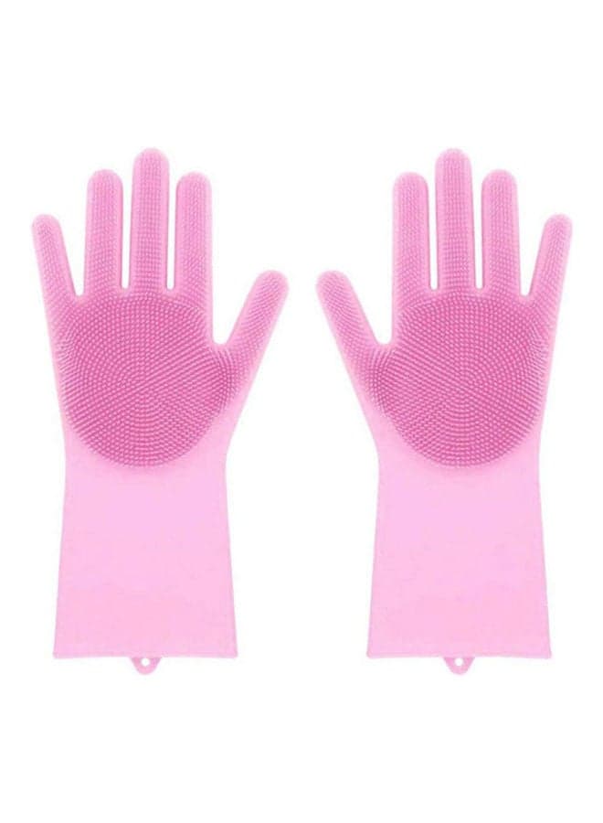 Silicone Brush Gloves Set For Cleaning Cooking Tools Pink