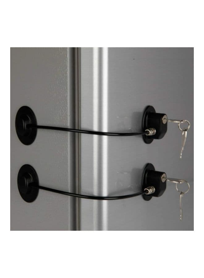 2 Pack Refrigerator Door Locks With Four Keys Black
