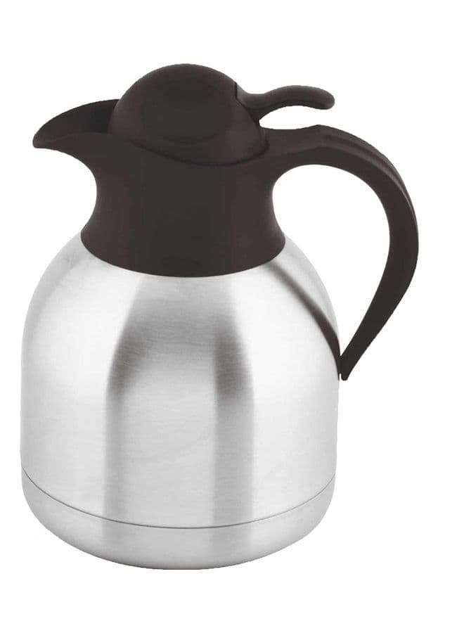 Double Walled Vacuum Insulated Tea Pot Silver/Black