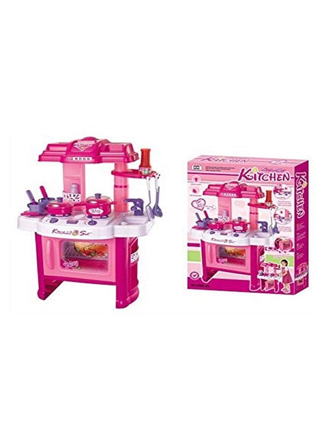 Pretend Play Big Modern Kitchen Set For Kids With Realistic Lights And Sounds cmcm