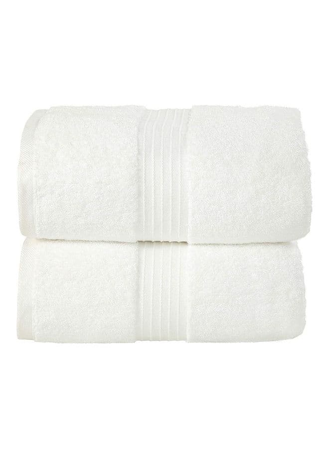 Bliss Casa 2-Piece Bath Sheets, 100% Combed Cotton 550 GSM Superior Quality Towels, Quick Dry Highly Absorbent, Thick, Soft and Hotel Bathroom Towels for Bath and Spa 90x180 cm White 80x190cm
