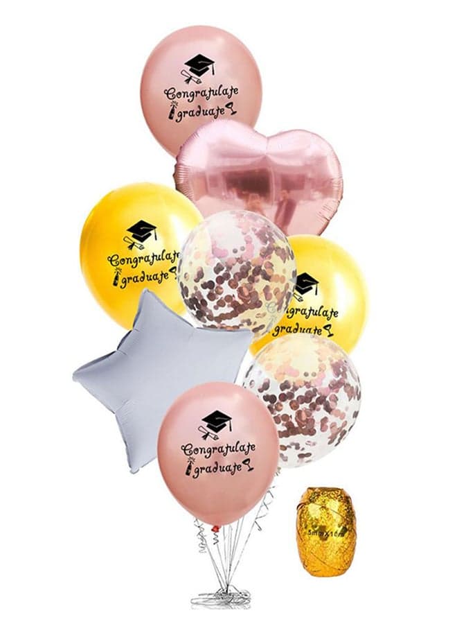 10-Piece Graduate Party Balloons Set 12inch