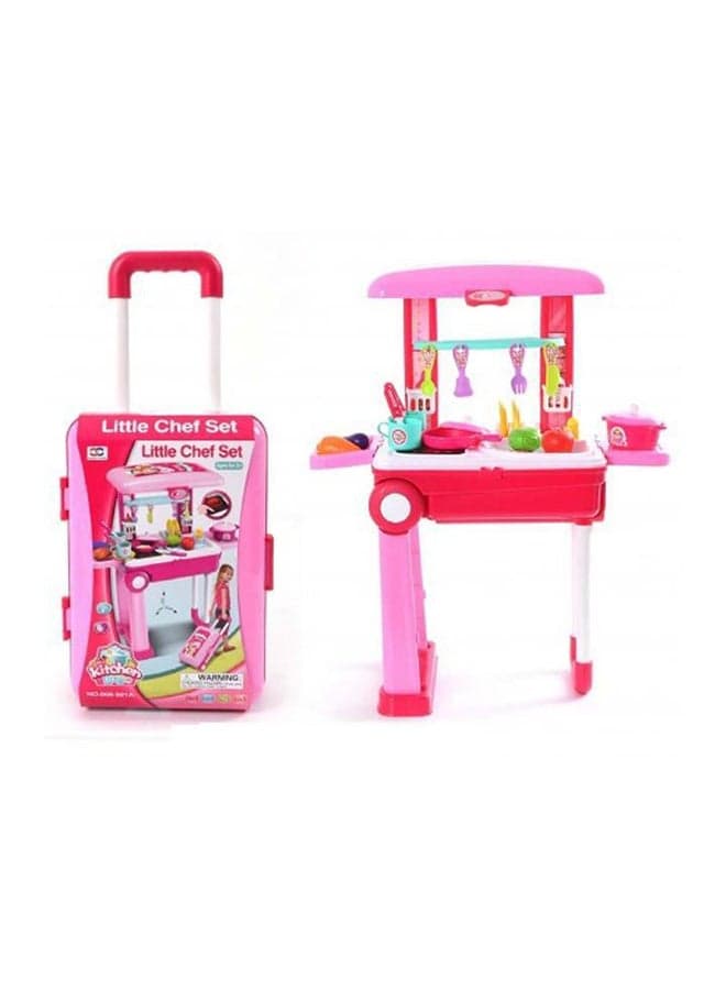 25-Piece 2 In 1 Travel Luggage Kitchen Playset