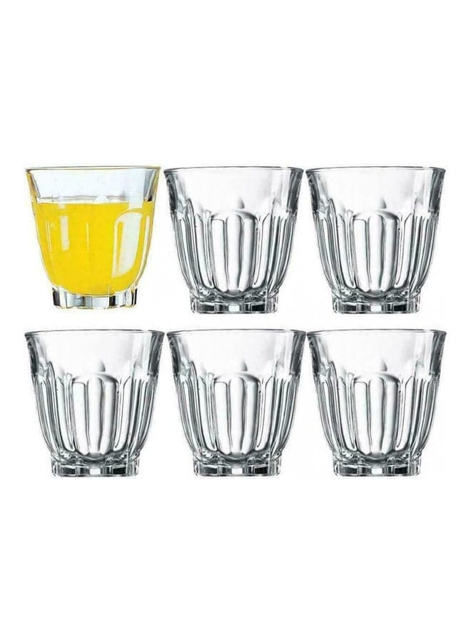 6-Piece Glass Tea Cup Set Clear 240ml