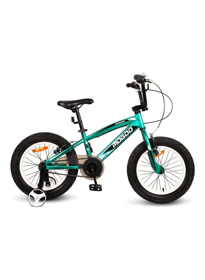 Mars 16-Inch Kids Bike | 16-Inch Wheel Size | Adjustable Seat | With Training Wheels | Green/Black Color 16inch