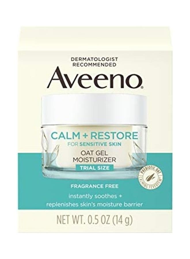 Calm and Restore Oat Gel Facial Moisturizer for Sensitive Skin White