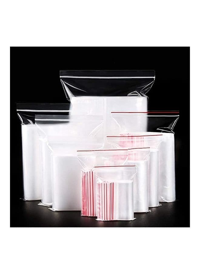 100-Piece Reusable Zip Lock Plastic Seal Packaging Bag Clear 5x7cm