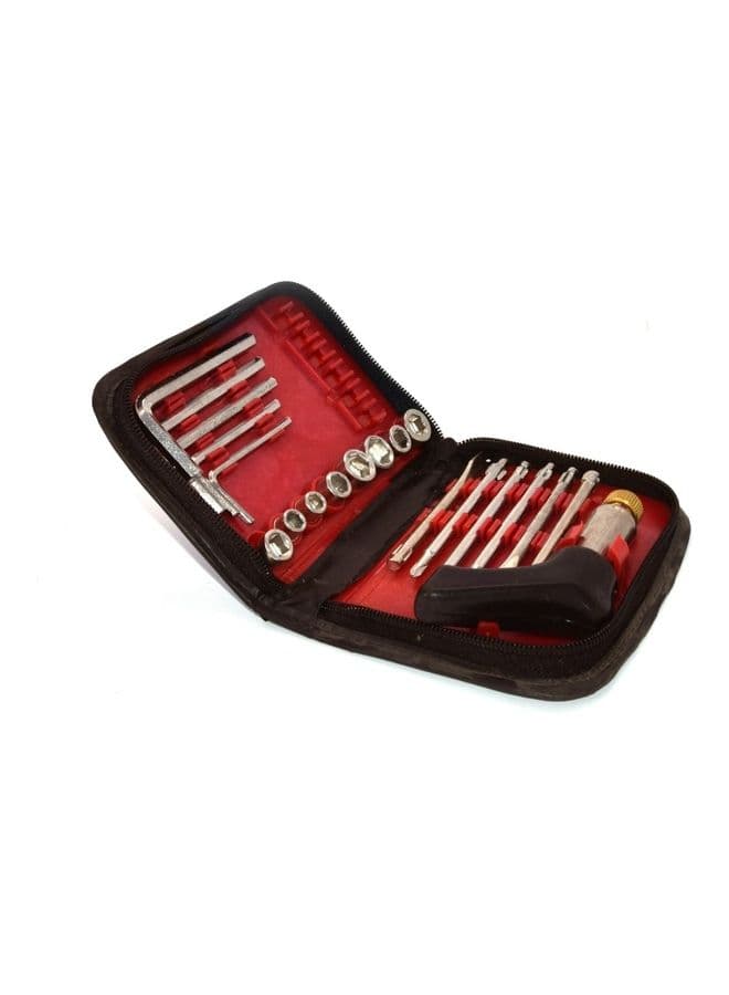 20-Piece Screwdriver Set Silver/Red/Black