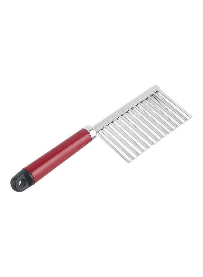 Chip Dough Vegetable Carrot Blade Potato Crinkle Wavy Cutter Slicer Stainless Kitchen Accessories Tools Red 25.7 x 9.2 x 7.5cm