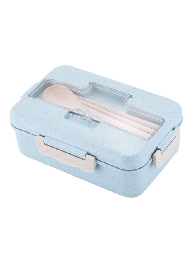 Leakproof Bento Box With 3 Compartment Lunch Box Blue 21x7x14cm