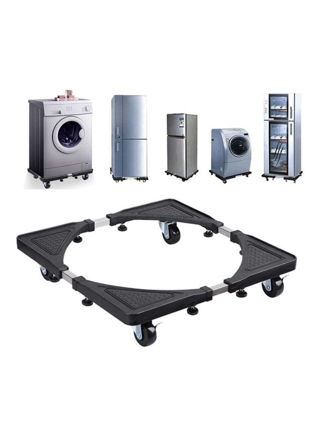 Adjustable Moving Washing Machine And Refrigerator Stand Black/Silver 40.0cm