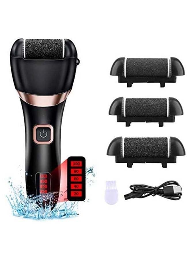 6-Piece Electric Callus Remover Kit Black/Rose Gold