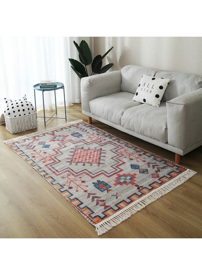 Soft Touch Hand-Woven Cotton Carpet Multicolour 200 X 140cm