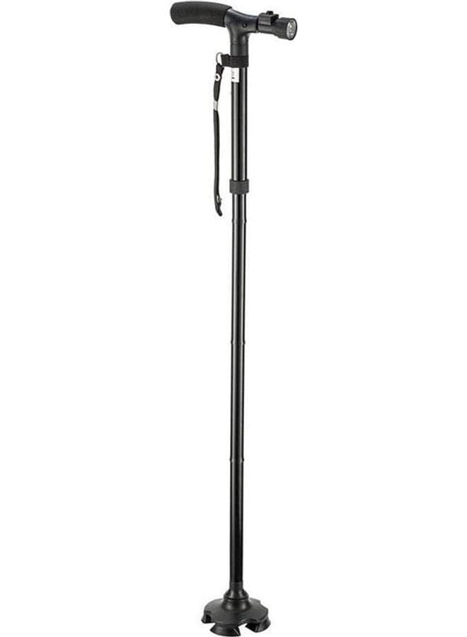 Smart Easy Walking Stick Adjustable - Lightweight Aluminum Folding Walking Cane, Adjustable Folding & Extendable Walking Stick With Led Lights, Ultimate Magic Cane black