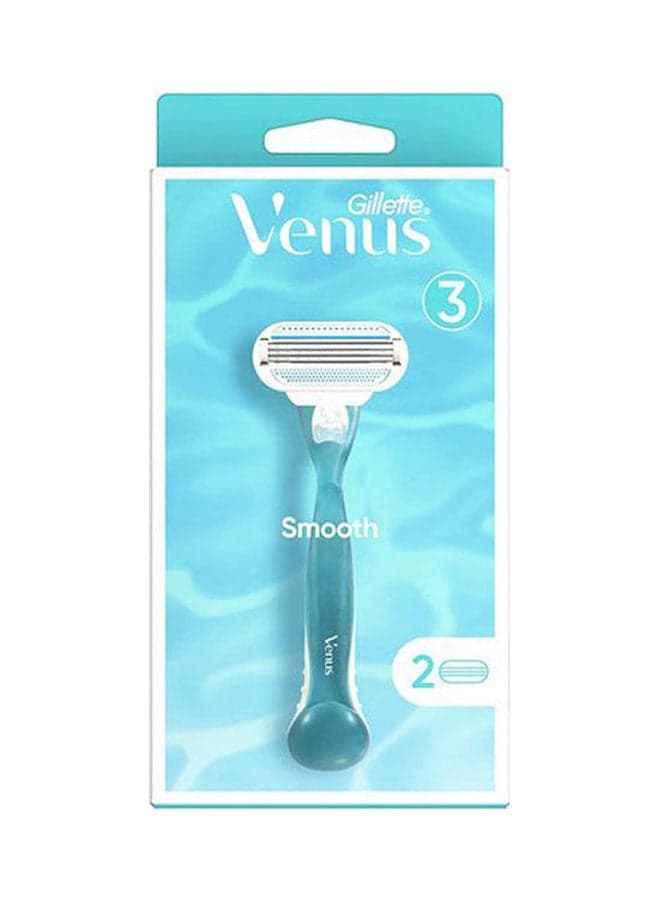 Venus Close & Clear Original Razor With 2 Refill Blades Multicolour