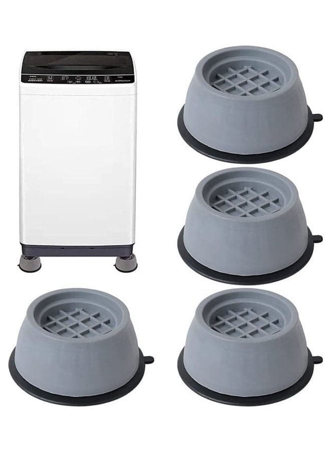 4 Pcs Anti Vibration Feet Pads Shock And Noise Cancelling Universal Vibration Damper Rubber Moisture-Proof Washing Machine Fridge Sofa Etc Moisture-Proof Anti-Slip Steady Washing Machines And Dryers Grey