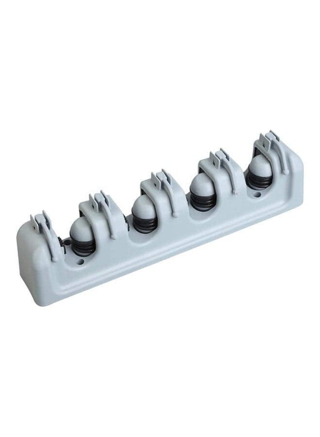 Broom Mop Holder Wall Mounted Bathroom Cleaning Tool Hook Multifunctional Mop Holder for Laundry Room Cleaning Tool Hook(4) Grey