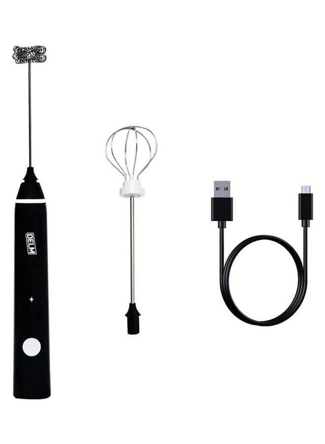Electric Milk Frother Coffee Frother Rechargeable Drink Mixer Handheld Frother 40 W 8N4CPGLM Black