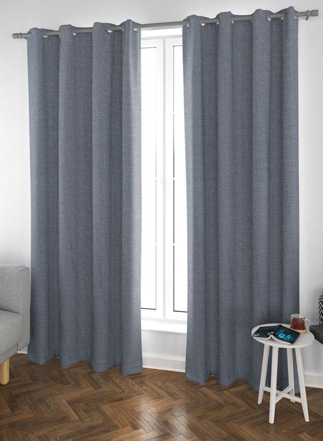 Solid Pattern Curtain Blue 135x240cm