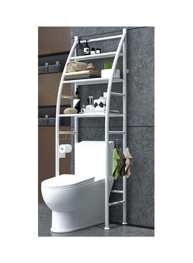 Toilet Cabinet Shelving Kitchen Bathroom Space Saver Shelf Organizer White 91 x 7 x 28cm
