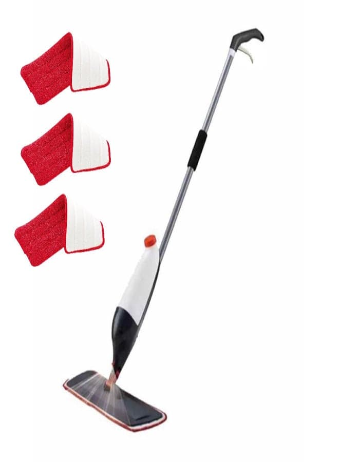 4 Piece Handheld Floor Cleaning Spray Mop With Towels Set Multicolour 110cm
