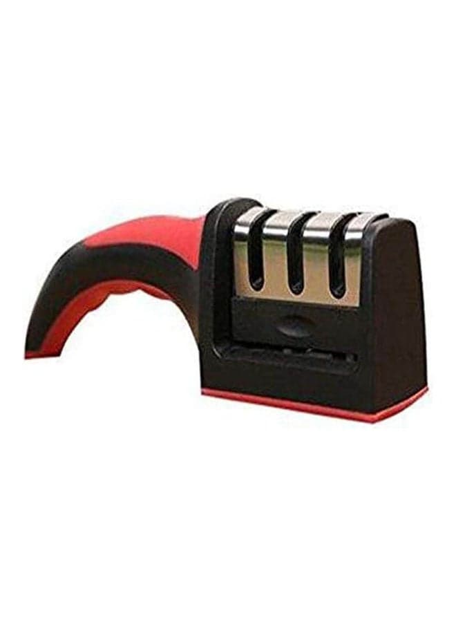 3 Stage Manual Stainless Steel Knife Sharpener Kitchen Whetstone For Sharpening Knives Serrated Knives And Straight- Black