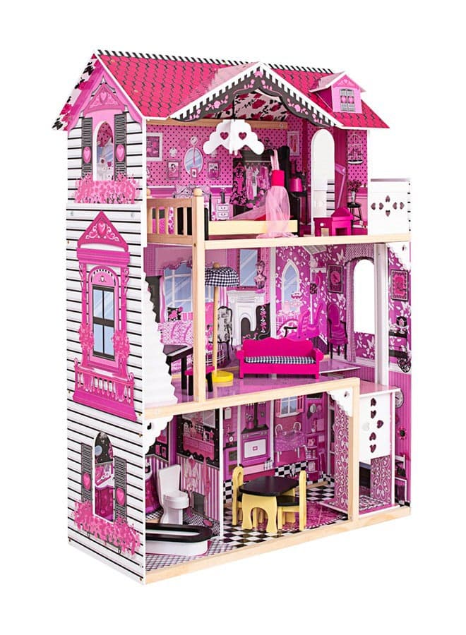 Fancy And Stylish Doll House Wooden Role Pretend Toys 82X34X118cm