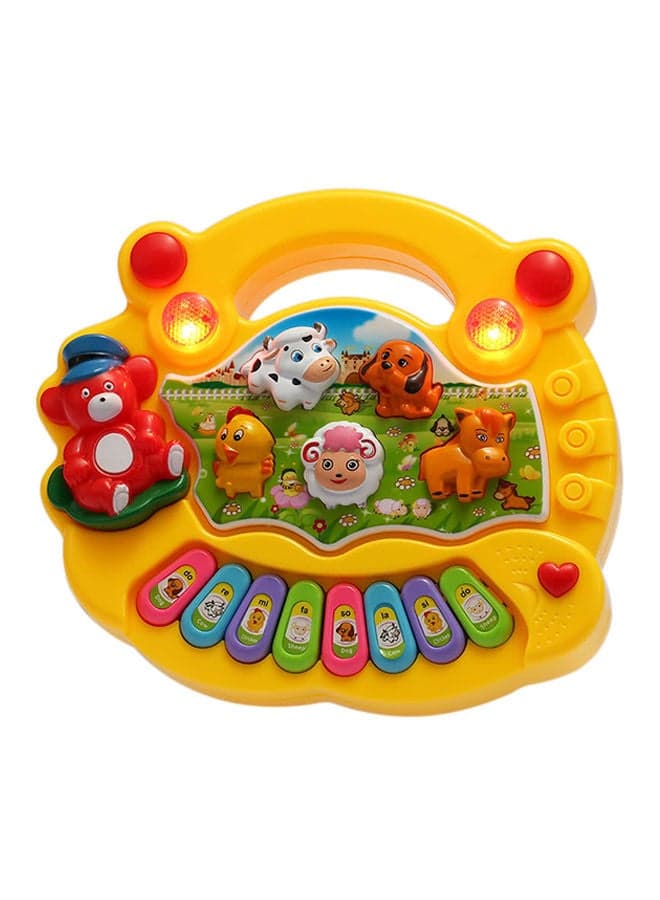 Portable Animal Farm Piano Drum Keyboard Musical Toys With Flashing Lights Sounds And Songs