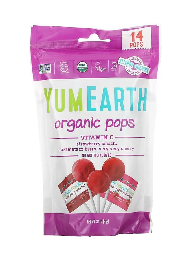 Organic Vitamin C Pops - 14 Lollipops 3.1 Oz (87 G)