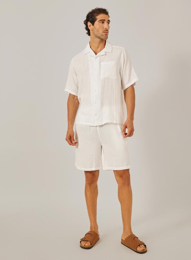 Solid Short Sleeve Relaxed Fit Shirt And Shorts Co-Ords